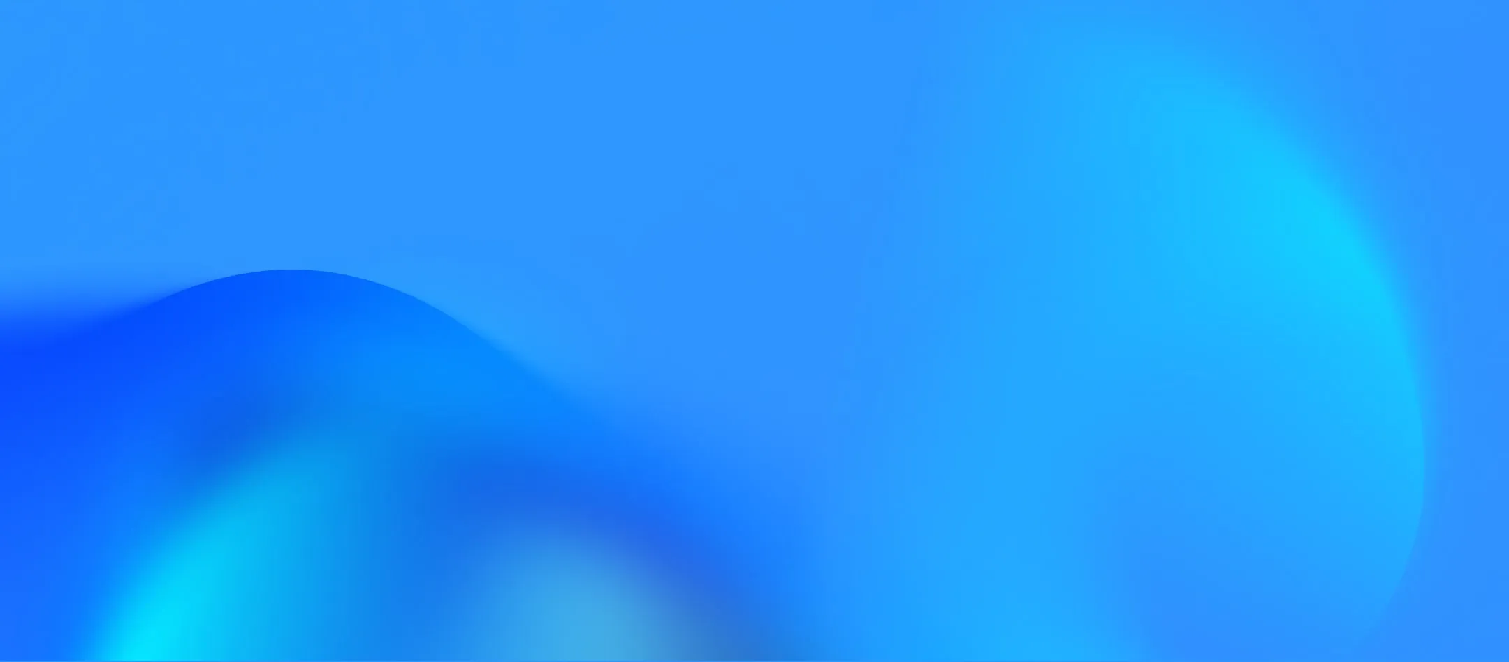 Fond abstrait en dégradé de bleu avec des formes ondulées floues.